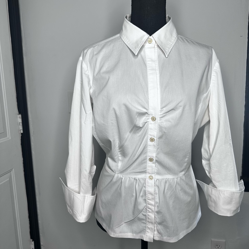 New York & Company White Button-Down Shirt